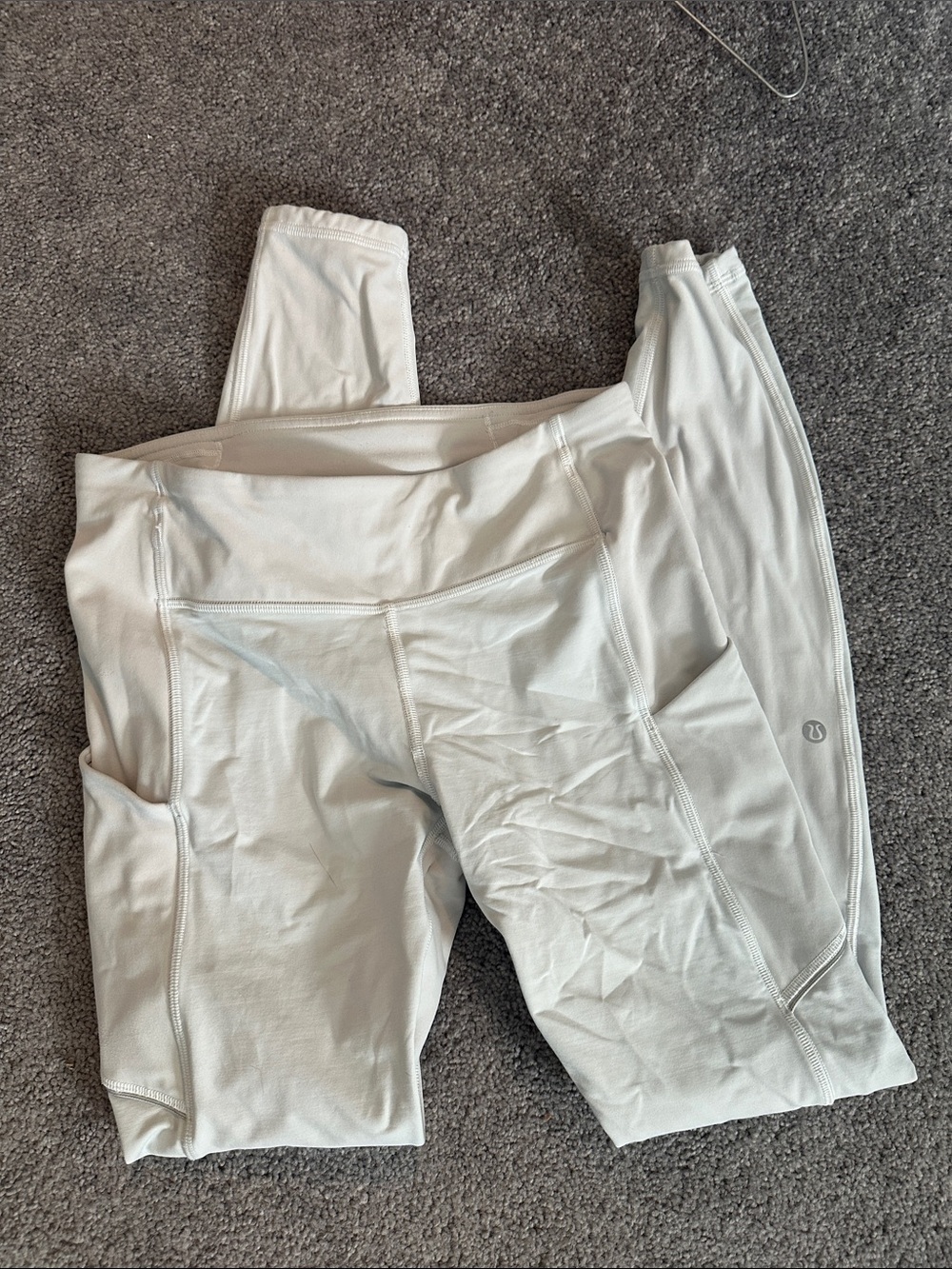 lululemon athletica Light Gray/Off-White Leggings with Pockets
